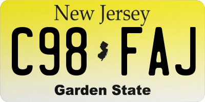 NJ license plate C98FAJ