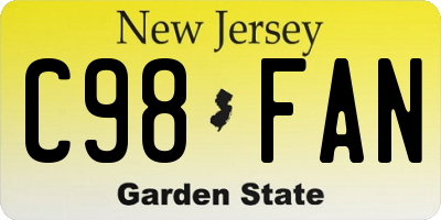 NJ license plate C98FAN