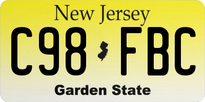 NJ license plate C98FBC