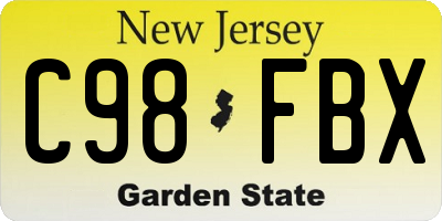 NJ license plate C98FBX