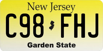NJ license plate C98FHJ