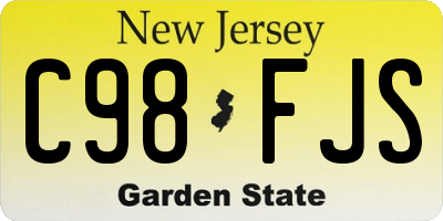 NJ license plate C98FJS