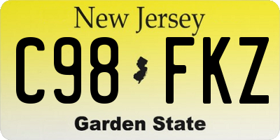 NJ license plate C98FKZ