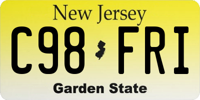 NJ license plate C98FRI