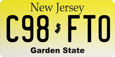 NJ license plate C98FTO