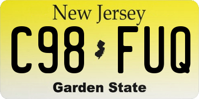 NJ license plate C98FUQ