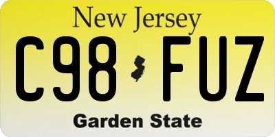 NJ license plate C98FUZ