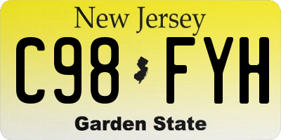 NJ license plate C98FYH