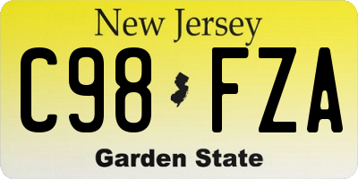 NJ license plate C98FZA