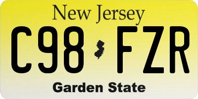 NJ license plate C98FZR