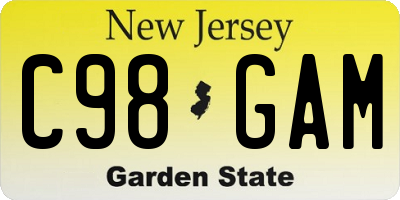 NJ license plate C98GAM