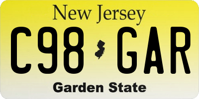 NJ license plate C98GAR
