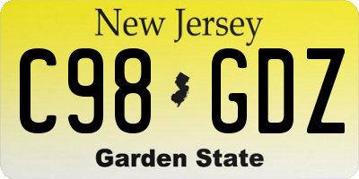 NJ license plate C98GDZ