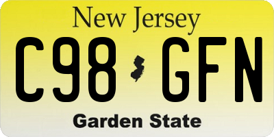 NJ license plate C98GFN