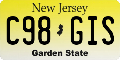 NJ license plate C98GIS