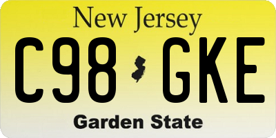 NJ license plate C98GKE