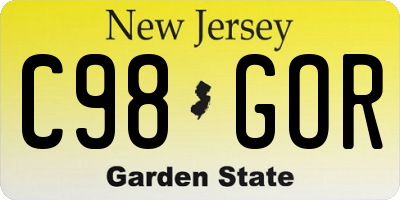 NJ license plate C98GOR