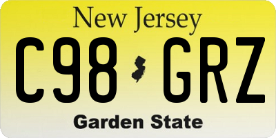 NJ license plate C98GRZ