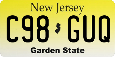 NJ license plate C98GUQ