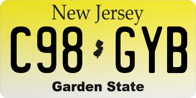 NJ license plate C98GYB