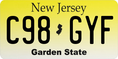 NJ license plate C98GYF