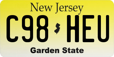 NJ license plate C98HEU