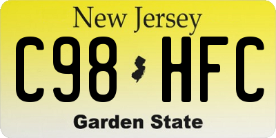 NJ license plate C98HFC
