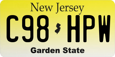 NJ license plate C98HPW