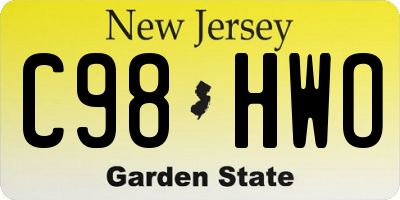 NJ license plate C98HWO