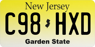 NJ license plate C98HXD