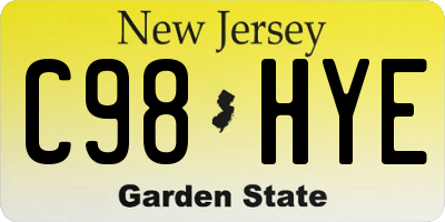 NJ license plate C98HYE