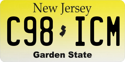 NJ license plate C98ICM