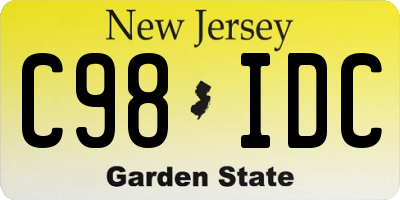 NJ license plate C98IDC