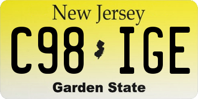 NJ license plate C98IGE