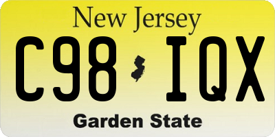 NJ license plate C98IQX