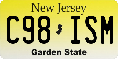 NJ license plate C98ISM