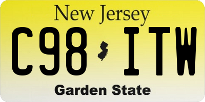 NJ license plate C98ITW