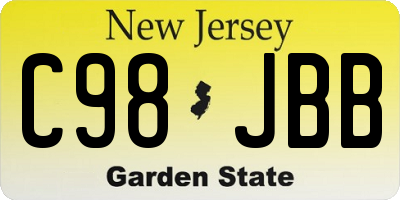 NJ license plate C98JBB