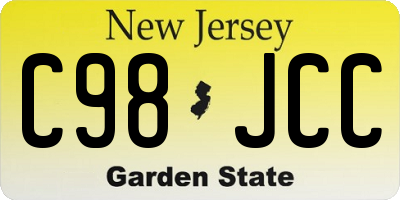 NJ license plate C98JCC