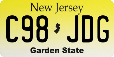 NJ license plate C98JDG