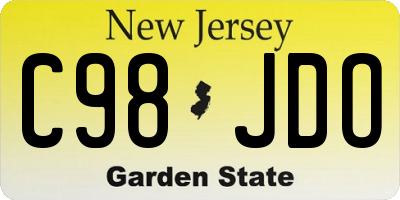 NJ license plate C98JDO