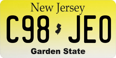 NJ license plate C98JEO