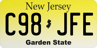 NJ license plate C98JFE