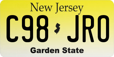 NJ license plate C98JRO