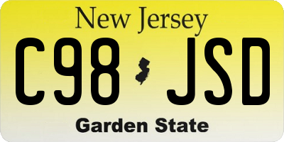 NJ license plate C98JSD