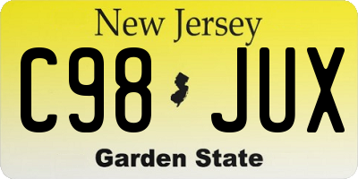 NJ license plate C98JUX