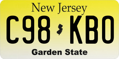 NJ license plate C98KBO