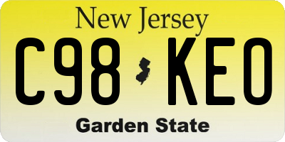 NJ license plate C98KEO
