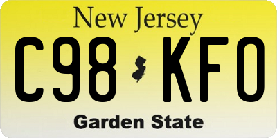 NJ license plate C98KFO