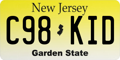 NJ license plate C98KID